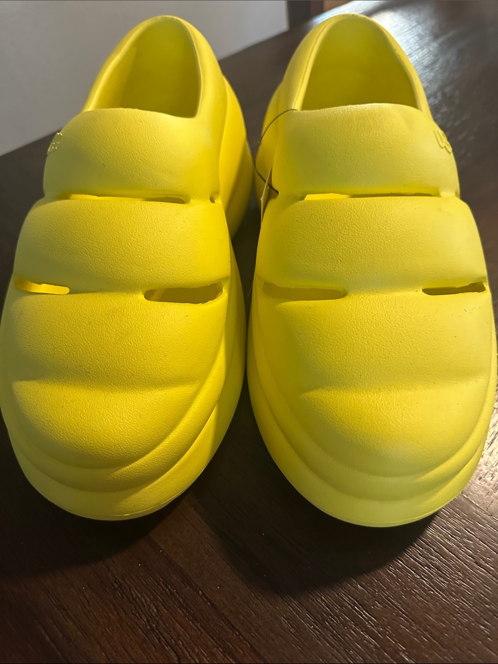 UGG Women Bright Yellow Foam Slip-On Sandals